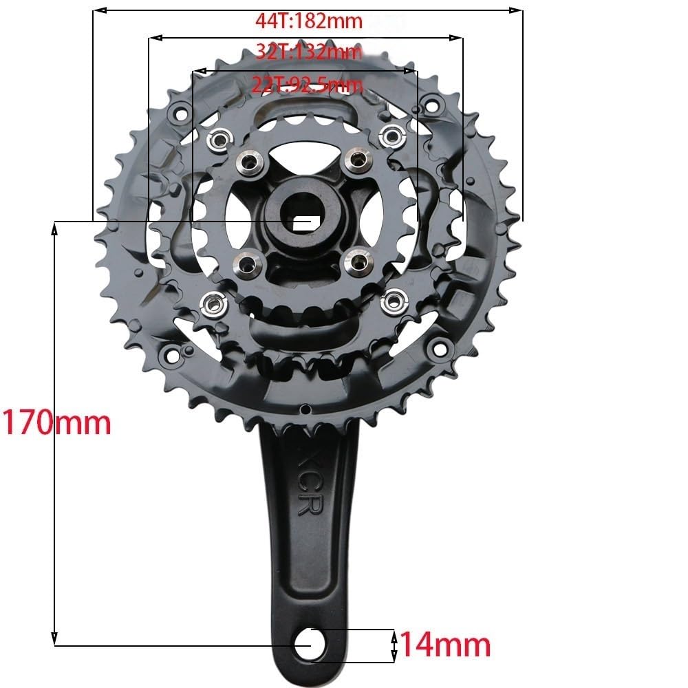 Amazon.co.jp: 22-32-44T トリプルチェーンリングバイククランクセット